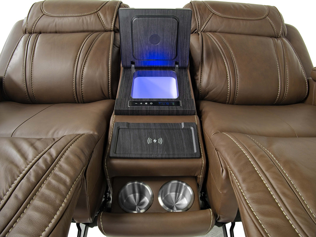 MAX000000:Max 2 Power Sofa & Console Lov,  Reclined