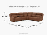 MAX000120:Max 6 Piece 2 Power Sectional, 