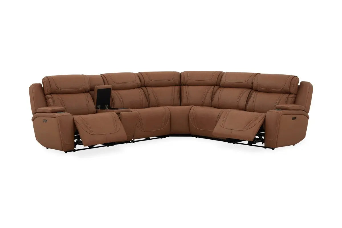 MAX000110:Max 6 Piece 2 Power Sectional, Angled ReclinedAngle
