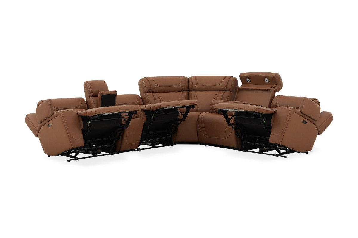 MAX000111:Max 6 Piece 2 Power Sectional , Angled ReclinedAngle