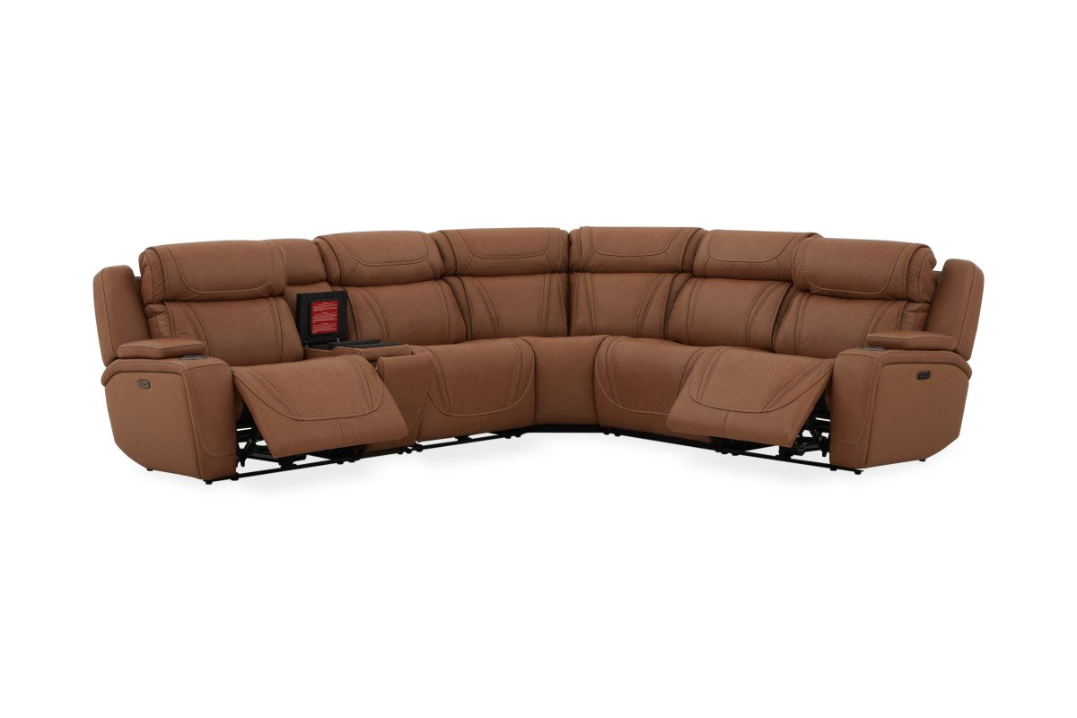 MAX000120:Max 6 Piece 2 Power Sectional, Angled ReclinedAngle