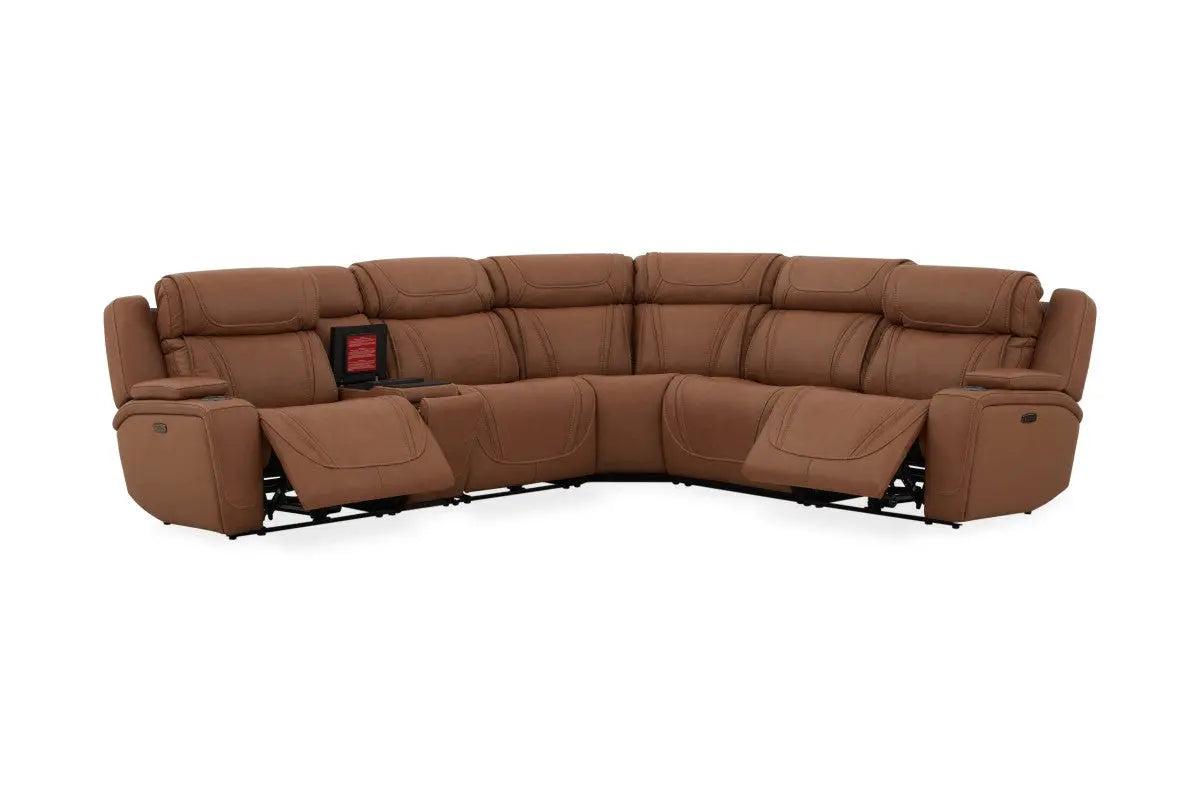 MAX000120:Max 6 Piece 2 Power Sectional, Angled ReclinedAngle