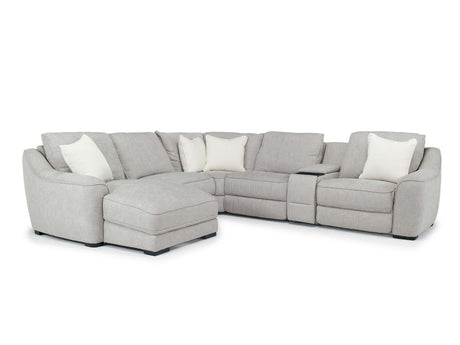 Mayflower 6 Piece 2 Power Chaise Sectional With 2 Power Armless Recliner