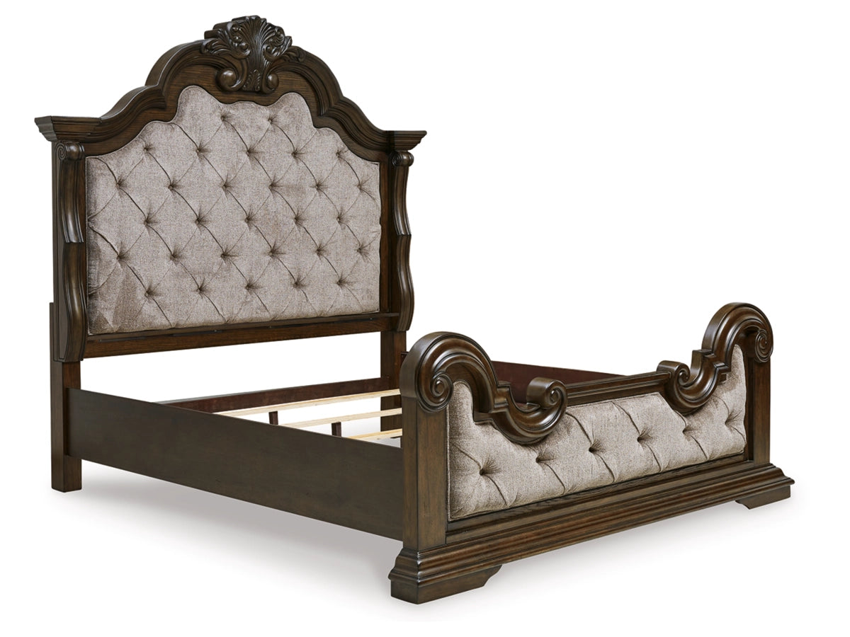 MAYLEE007:Maylee Upholstered Panel Bed, Angle