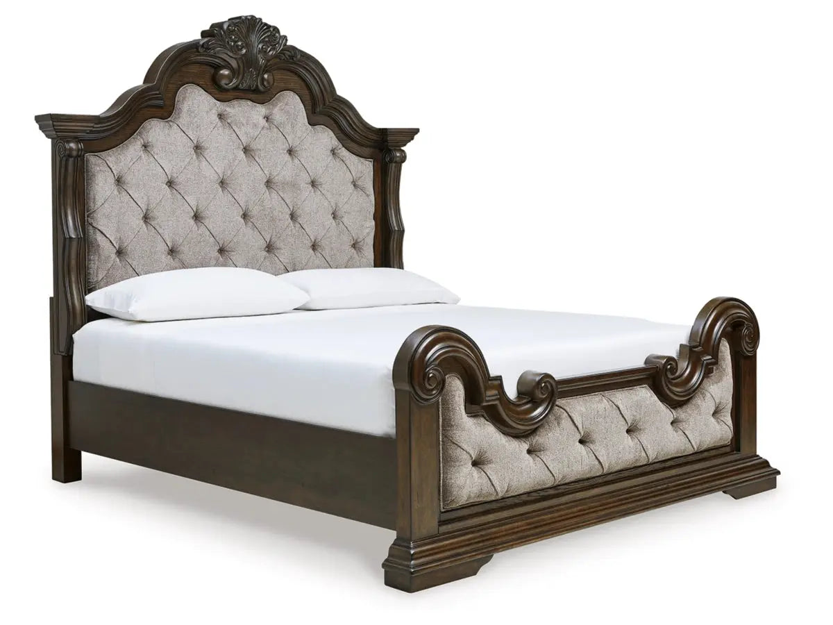MAYLEE006:Maylee Upholstered Panel Bed &, Angle