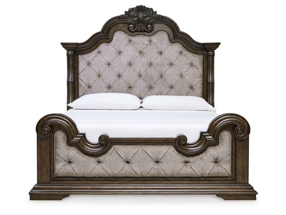 MAYLEE007:Maylee Upholstered Panel Bed, Front