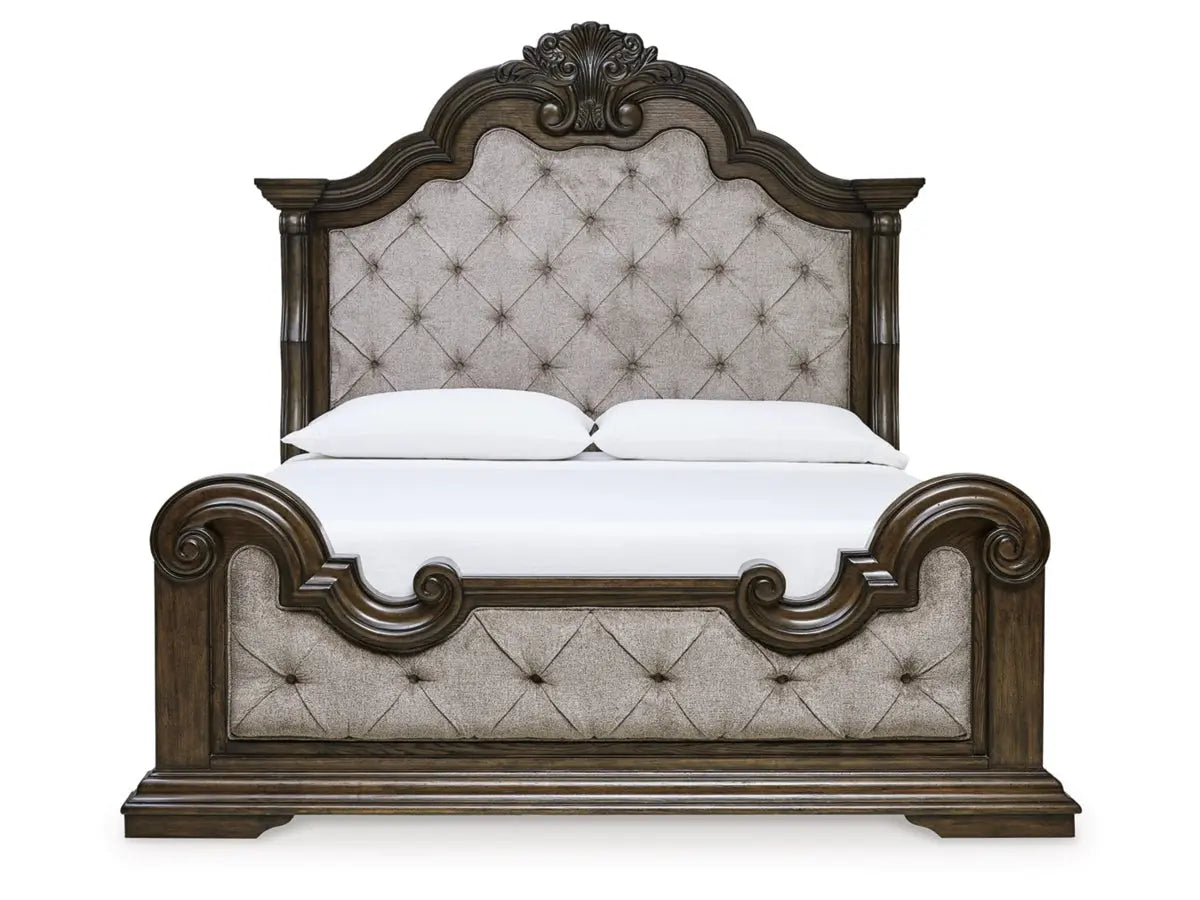 MAYLEE009:Maylee Upholstered Panel Bed &, Front