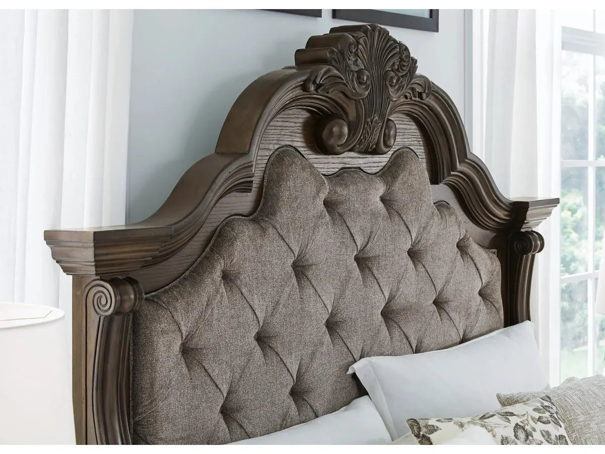 MAYLEE009:Maylee Upholstered Panel Bed &, 