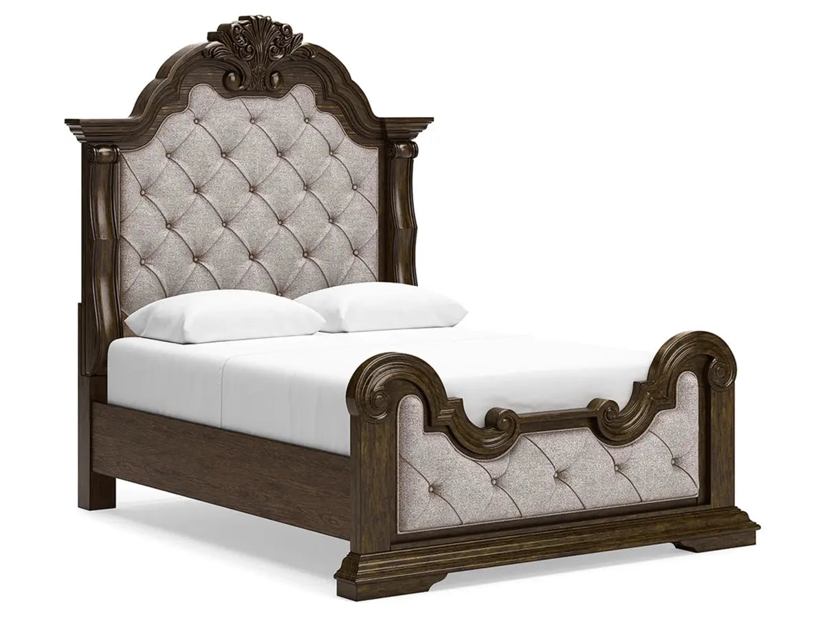 MAYLEE003:Maylee Upholstered Panel Bed &, Angle