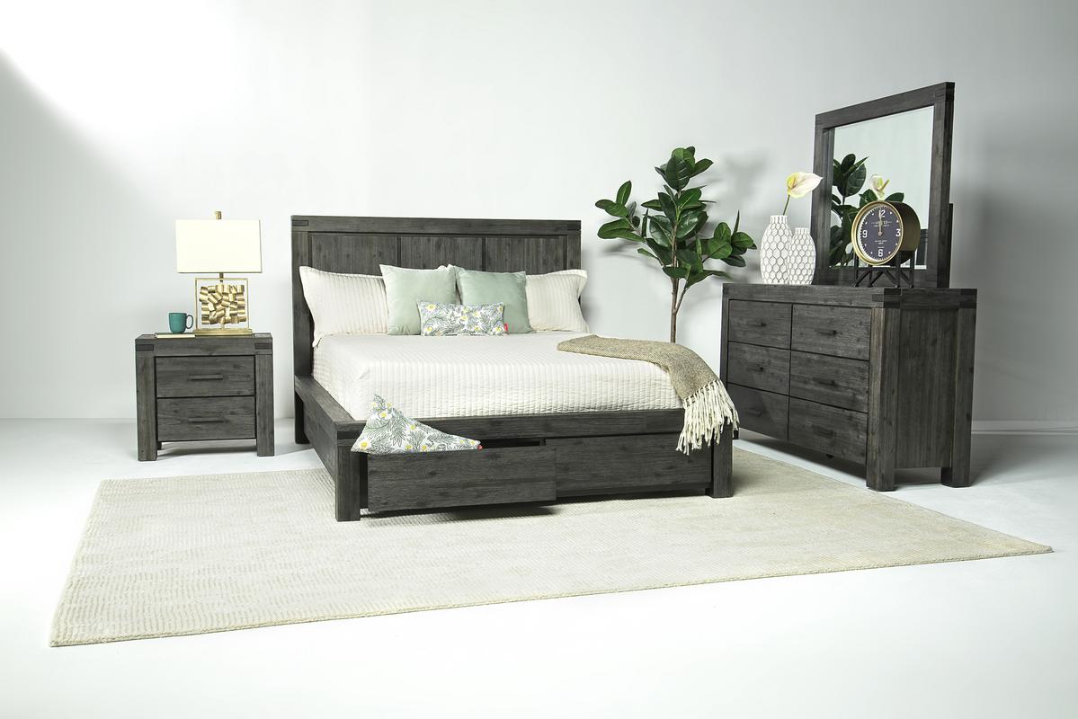 MEADOW087:Meadow Panel Bed & Dresser & M, Styled