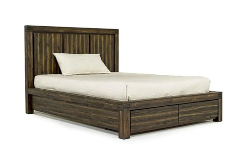 MEADOW010:Meadow Panel Bed w/ Storage in Brown, Full, Image 1