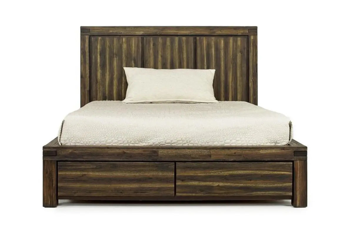 MEADOW001:Meadow Panel Bed w/ Storage in Brown, Queen, Image 2