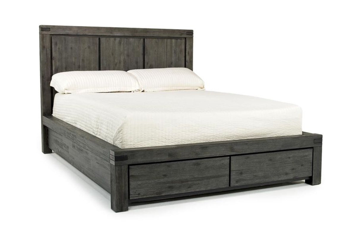 MEADOW013:Meadow Panel Bed w/ Storage in Gray, Queen, Image 1