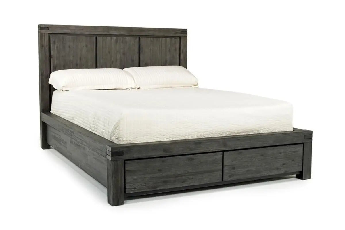 MEADOW022:Meadow Panel Bed w/ Storage in Gray, Full, Image 1