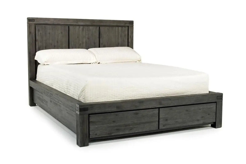MEADOW024:Meadow Panel Bed w/ Storage, Dresser, Mirror & Nightstand in Gray, Full, Image 2