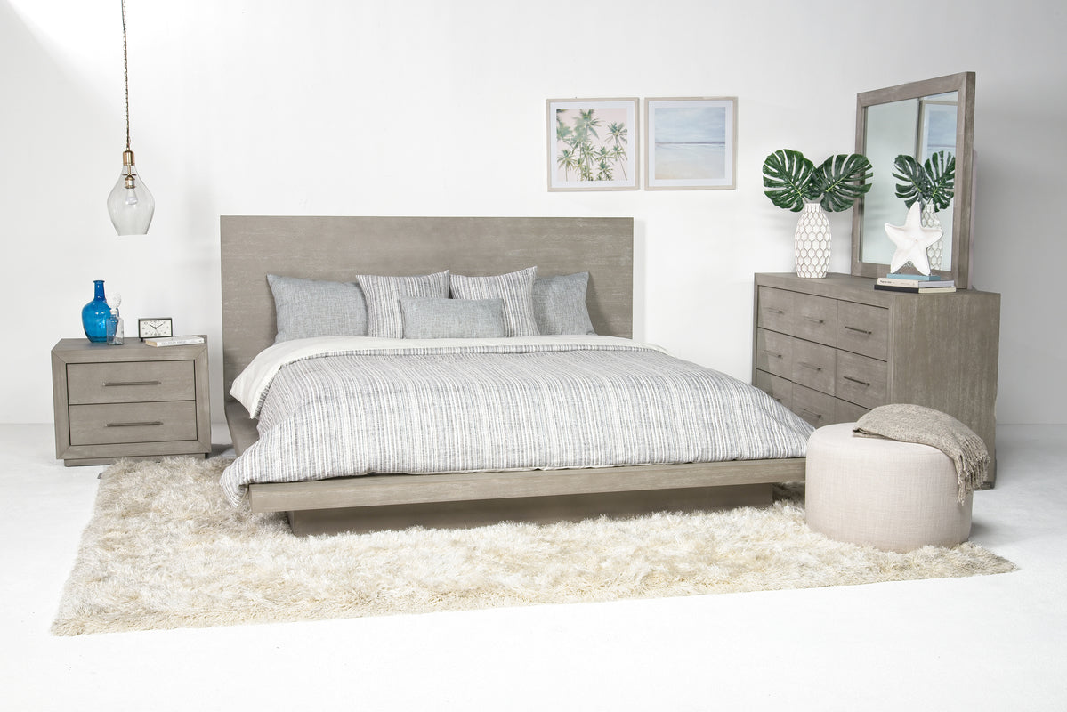 MELBOURNK:Melbourne Panel Bed & Dresser , Styled