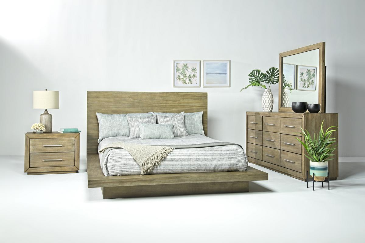 MELBOURN2:Melbourne Panel Bed & Dresser , Styled