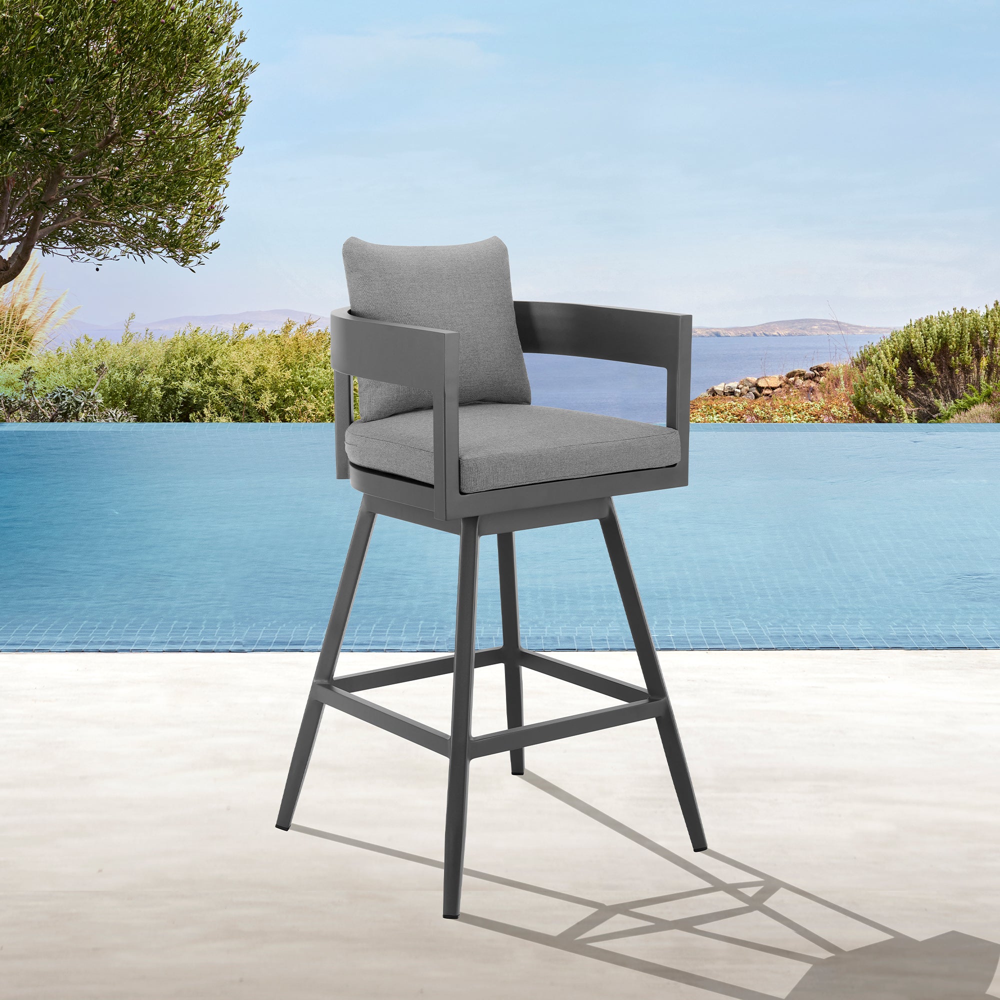 694835589:Menorca Outdoor Barstool, Styled
