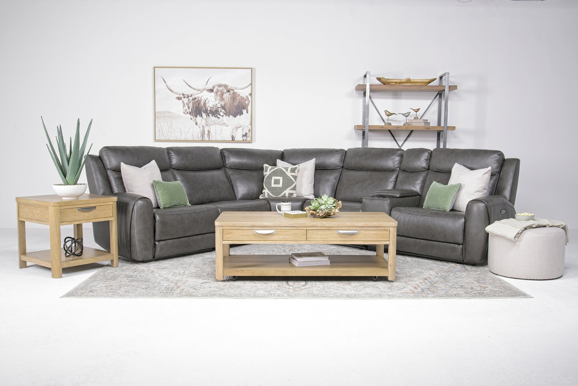 MIA000105:Mia 6 Piece 2 Power Sectional , Styled
