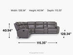 MIA000102:Mia 6 Piece Reclining Sectional With Armless Recliner, 