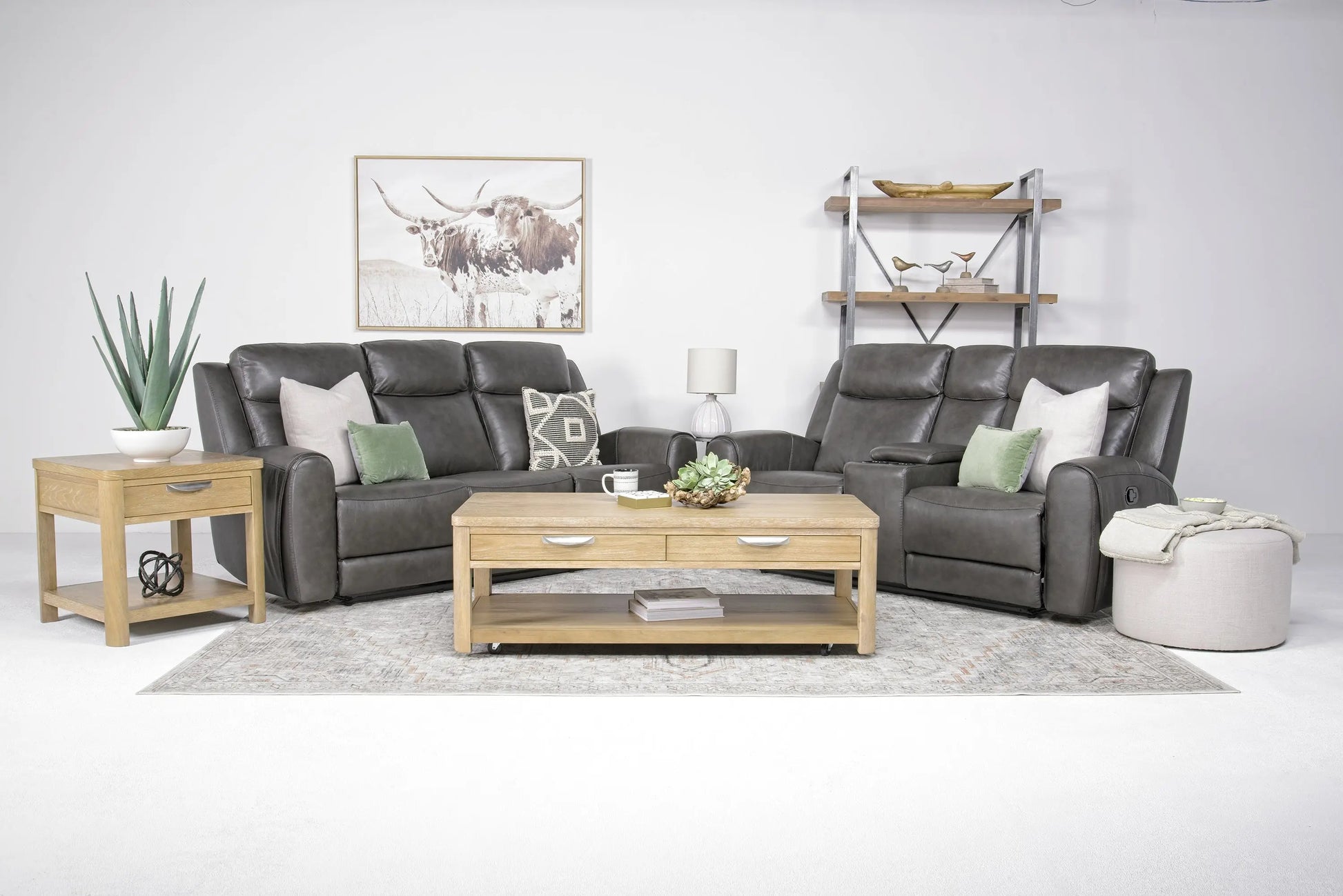 MIA000100:Mia Reclining Sofa & Console L, Angle