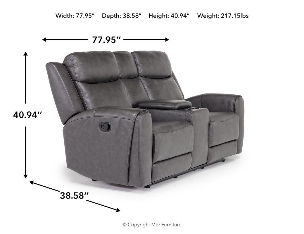 466645903:Mia Reclining Console Loveseat, Angle