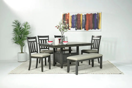 Miami Dining Table & 4 Chairs & Bench