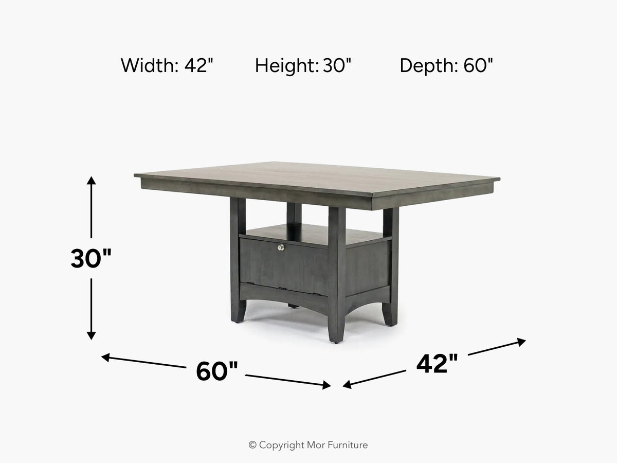 643091282:Miami Adjustable Height Dining Table, 