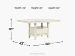 951620592:Miami Adjustable Height Dining Table, 