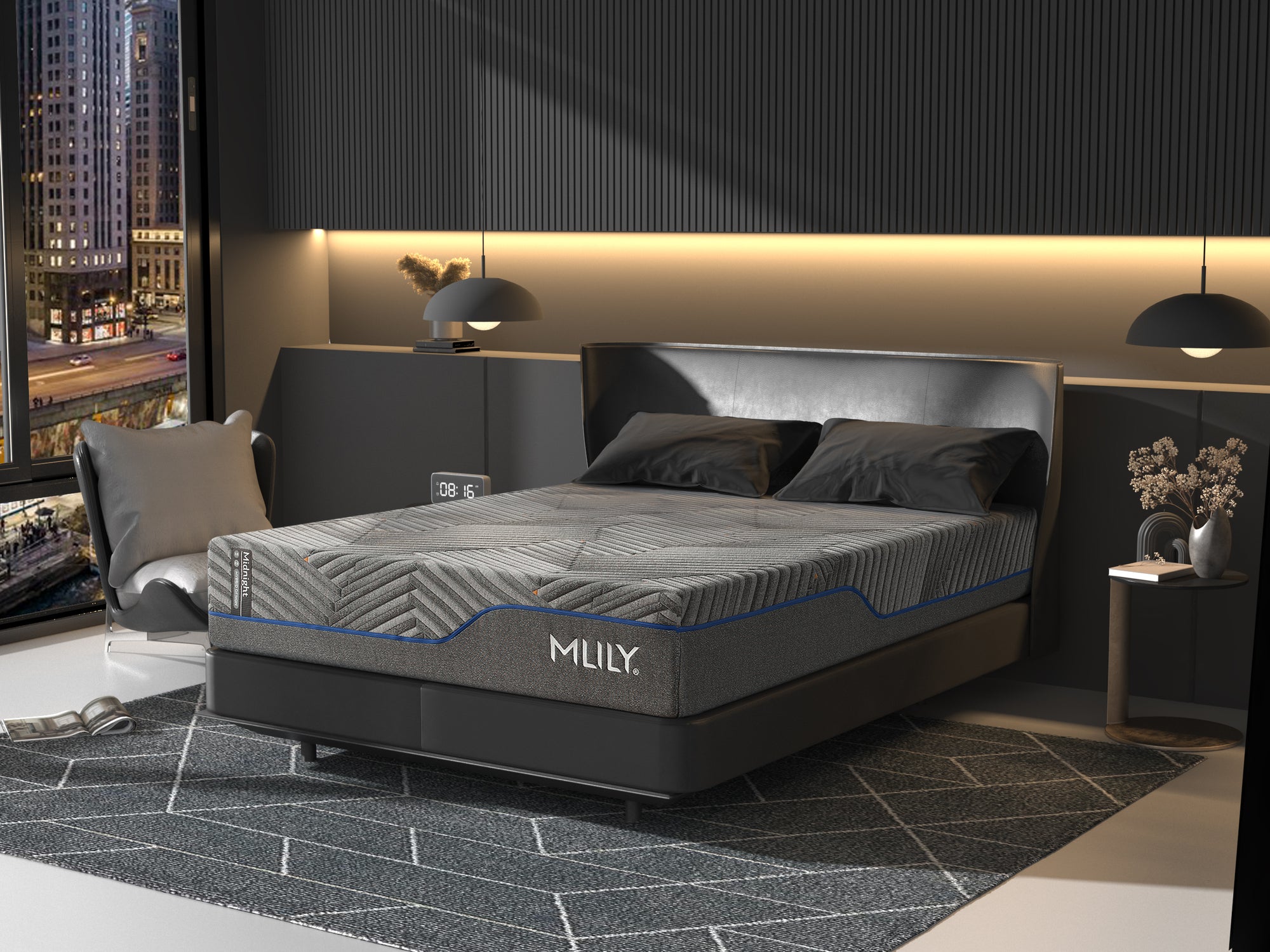 716337999:Midnight 3.0 Plush Mattress Styled