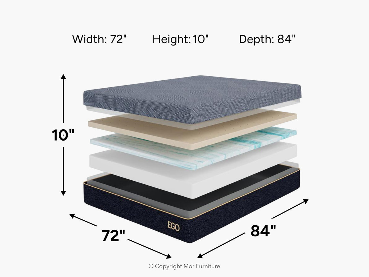 329368335:Ego Black 10 Inch Medium Mattress, 