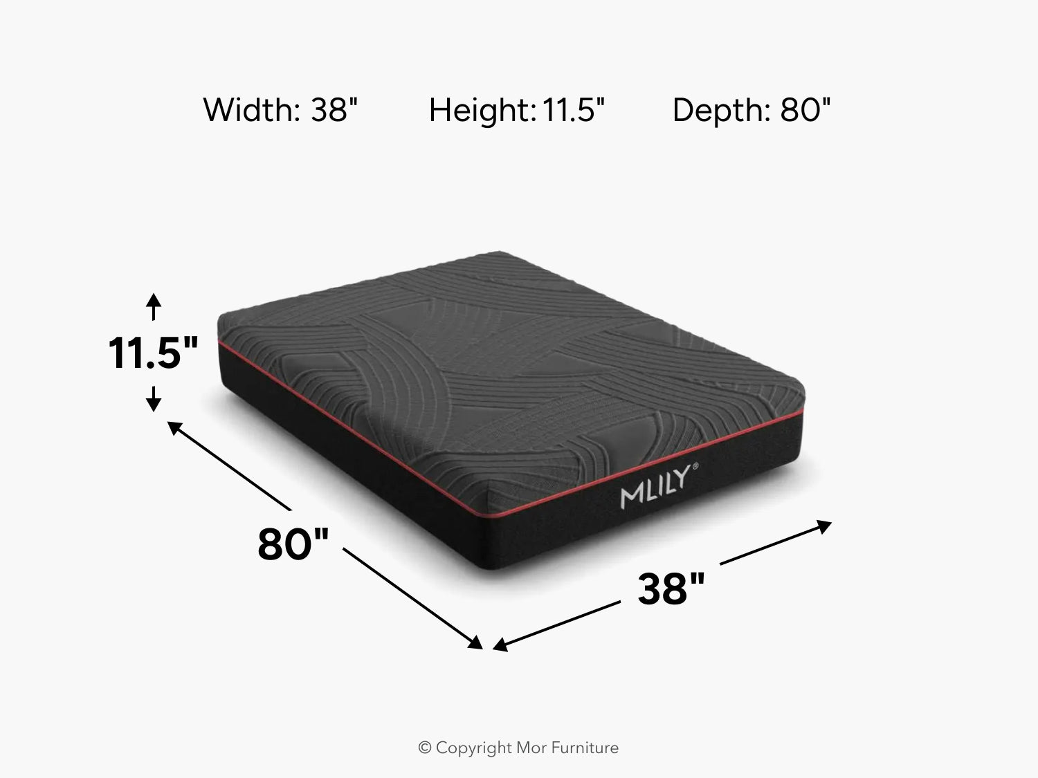 169852702:Mlily 11.5 Inch Powercool Medium Mattress, 