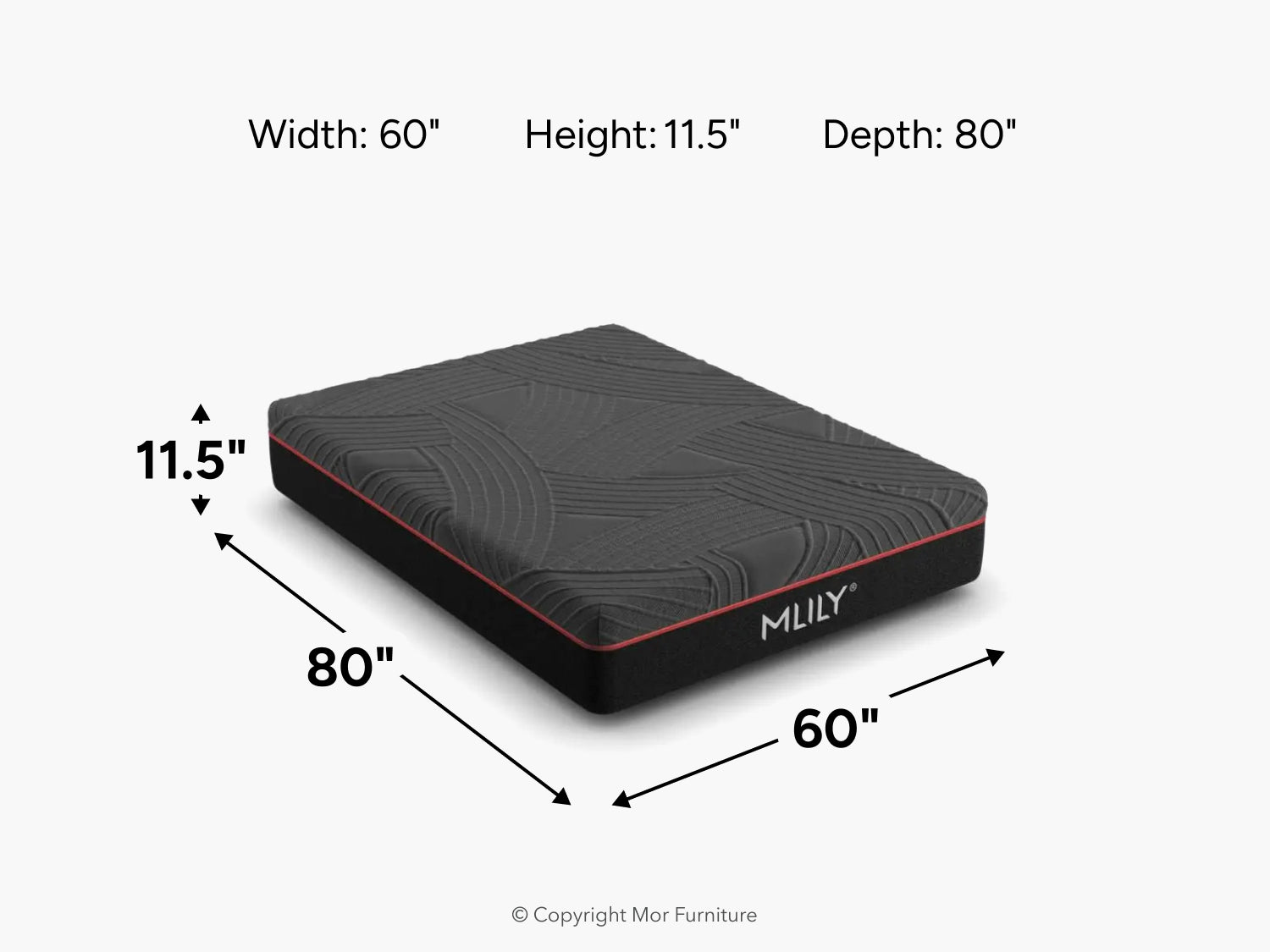 841160960:Mlily 11.5 Inch Powercool Medium Mattress, 