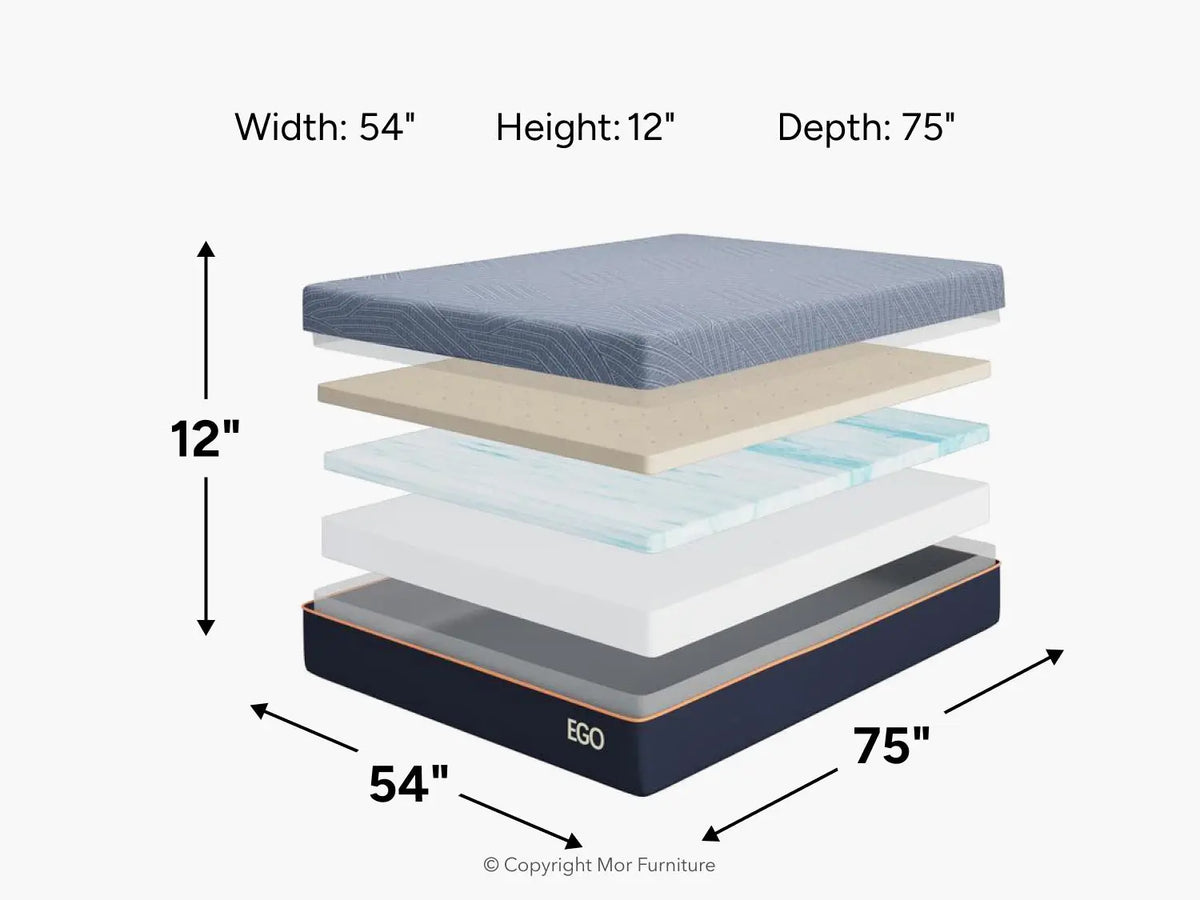774495450:Ego Black 12 Inch Medium Mattress, 