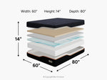 859992347:Ego Black 14 Inch Medium Mattress, 