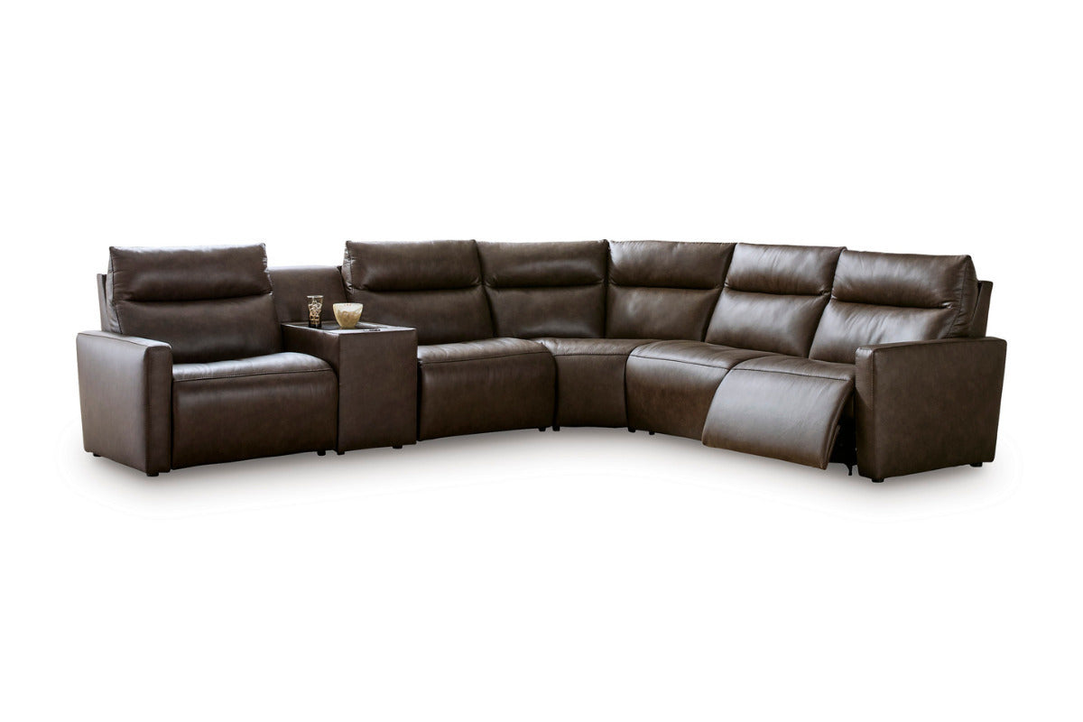 MODMAX015:Modmax 6 Piece 2 Power Sectional With 2 Power Armless Recliner, 