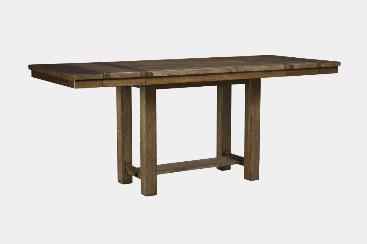 MORIVIL15:Moriville Counter Height Dining Table & 4 Stools & Bench, Angled