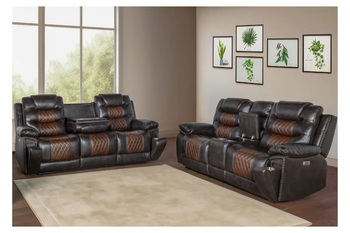 NIKKO0000:Nikko Reclining Sofa & Console, Styled