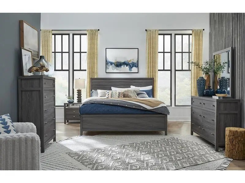 MERRIFI43:Merrifield Panel Bed & Dresser, Styled