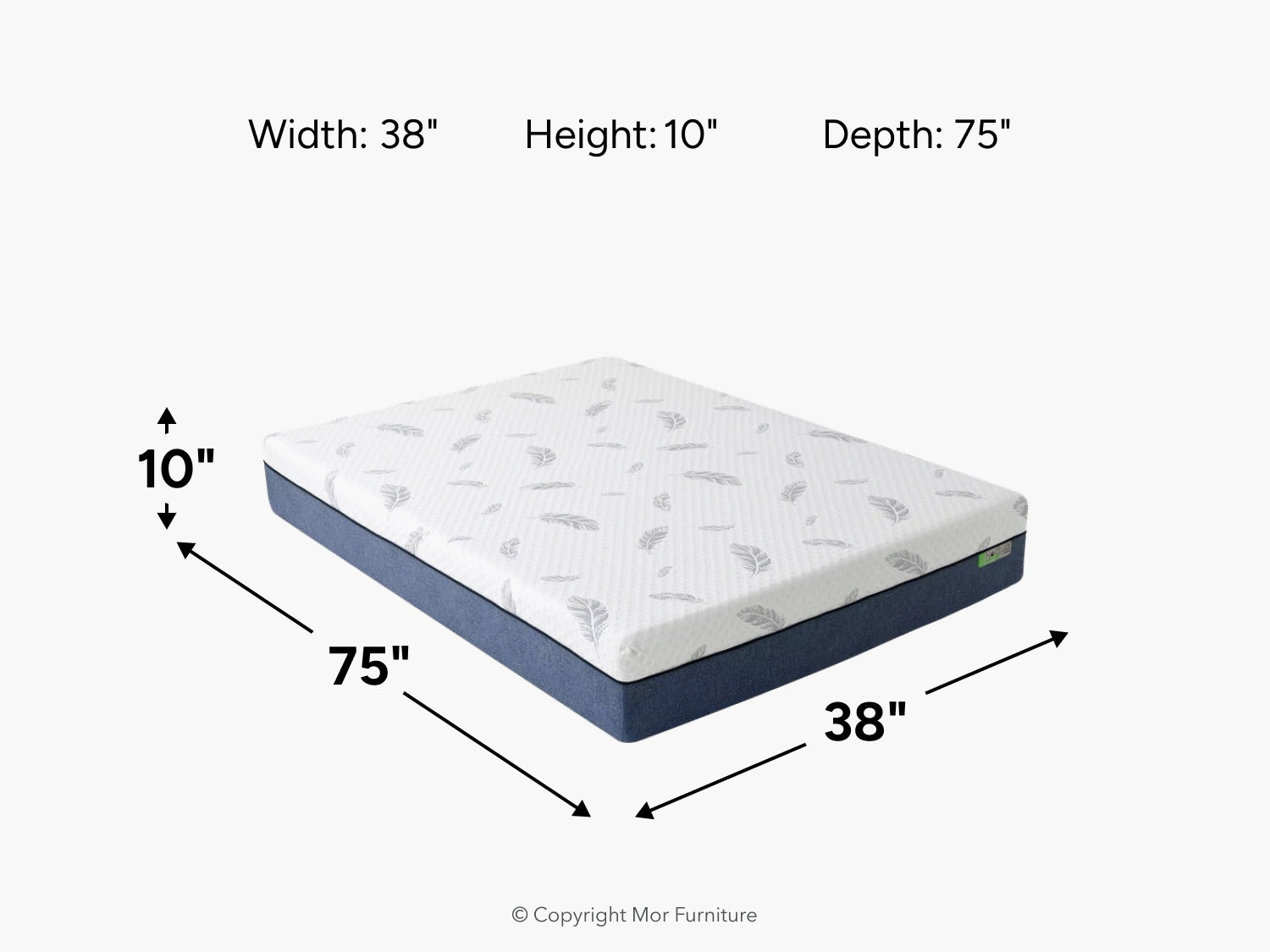 870500496:Noctua 10 Inch Sora Hybrid Mattress, 