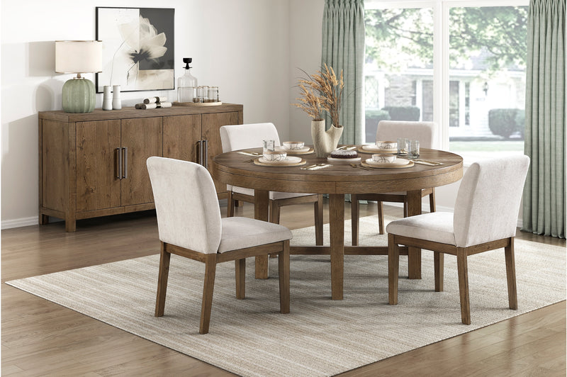 OAKLYND03:Oaklyn Round Dining Table & 4 , Styled