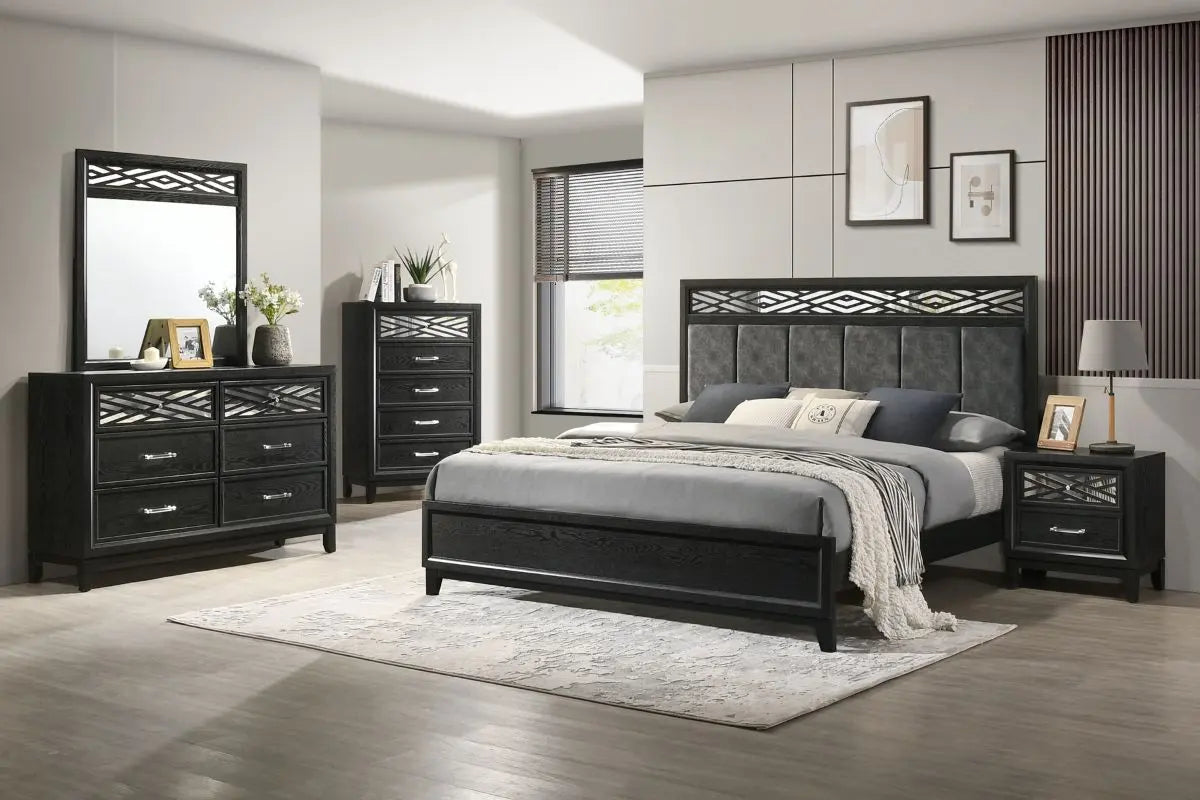 OBSIDIAN5:Obsidian Panel Bed & Dresser &, 
