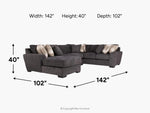ORACLE205:Oracle Tux Loveseat Chaise Sectional, 