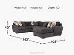 ORACLE206:Oracle Tux Loveseat Chaise Sectional, 