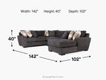 ORACLE226:Oracle Tux Loveseat Chaise Sectional, 