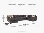 ORACLE207:Oracle Tux Sofa Chaise Sectional, 