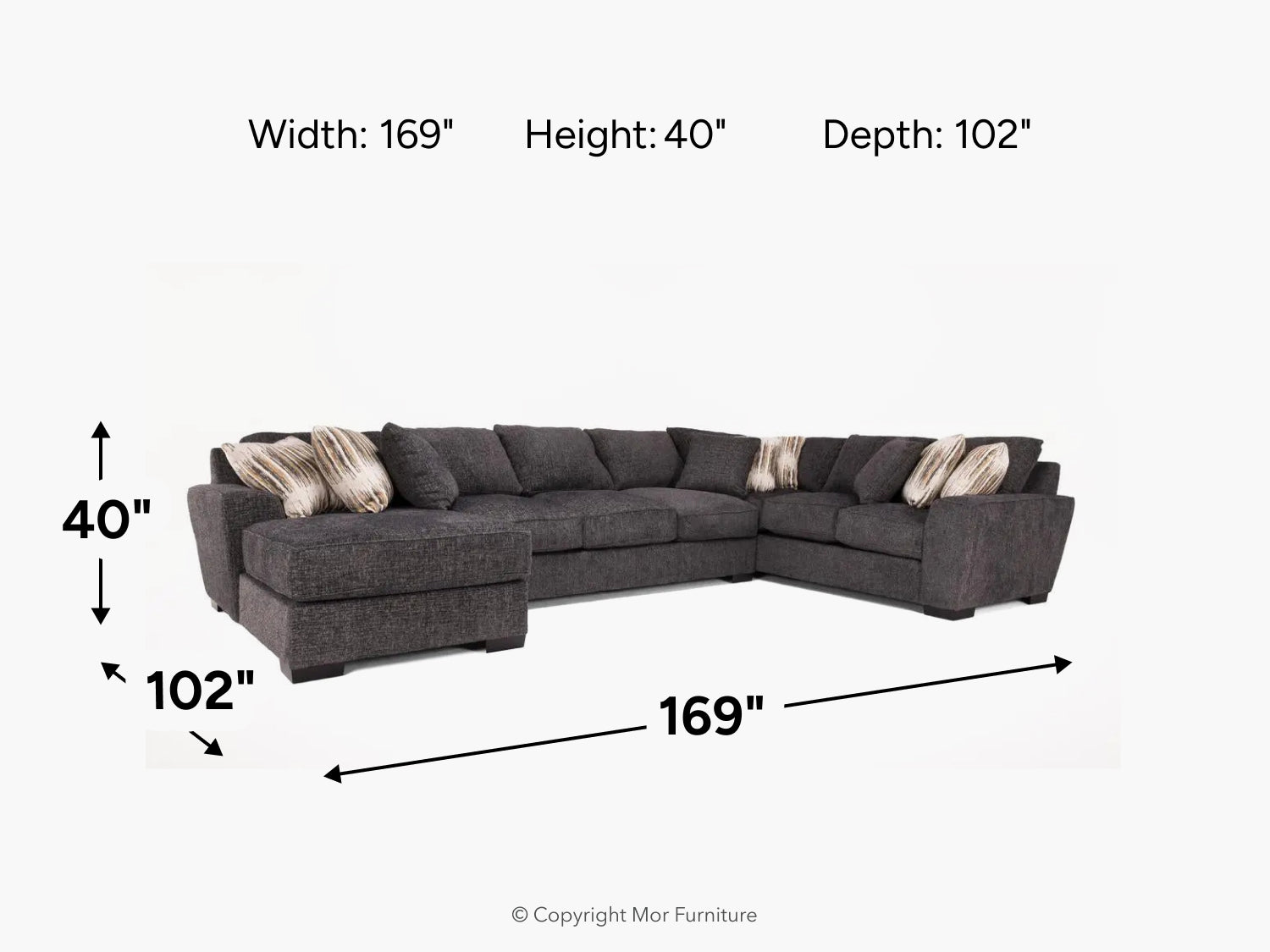 ORACLE207:Oracle Tux Sofa Chaise Sectional, 