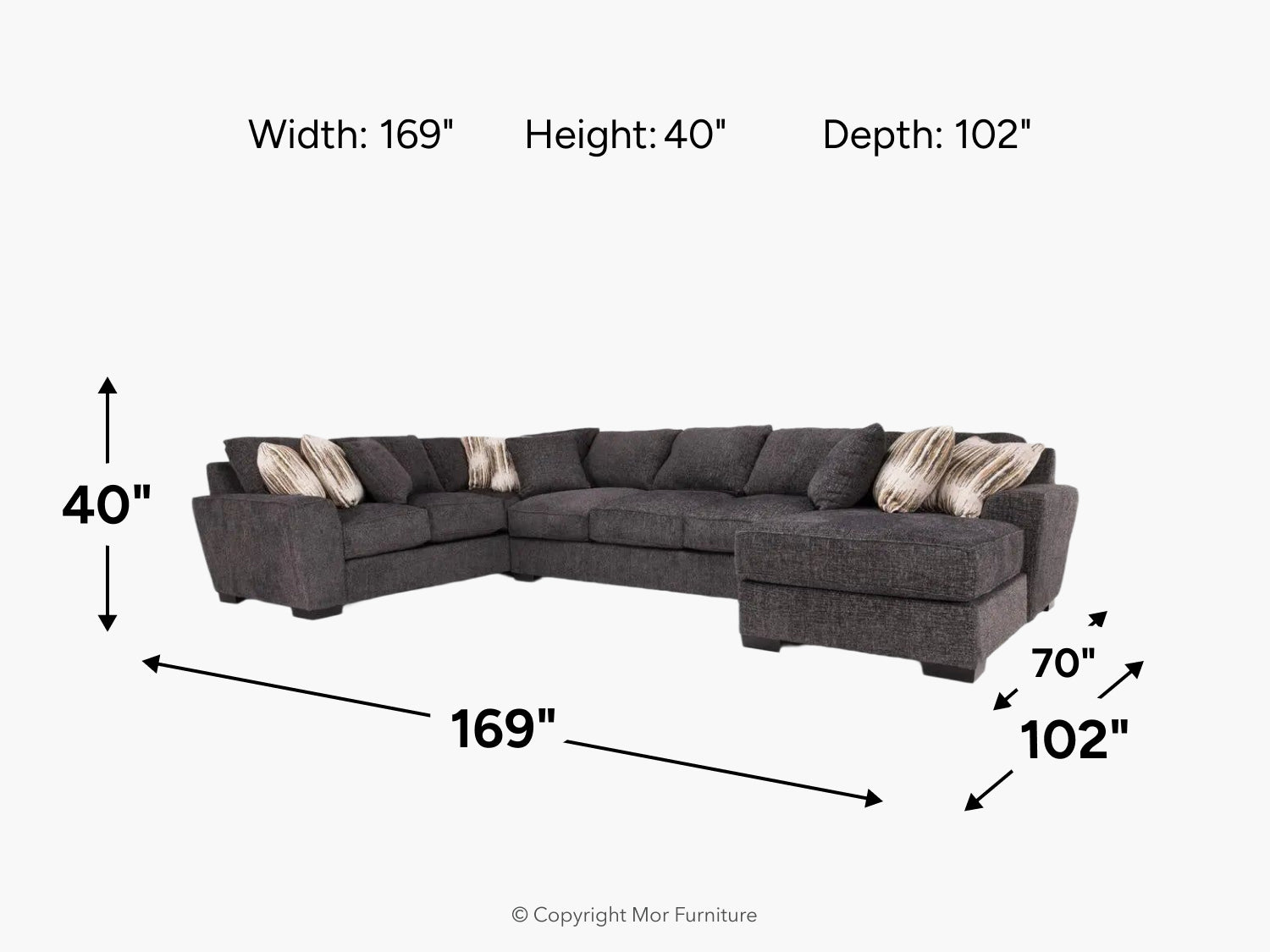 ORACLE208:Oracle Tux Sofa Chaise Sectional, 