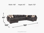 ORACLE227:Oracle Tux Sofa Chaise Sectional, 
