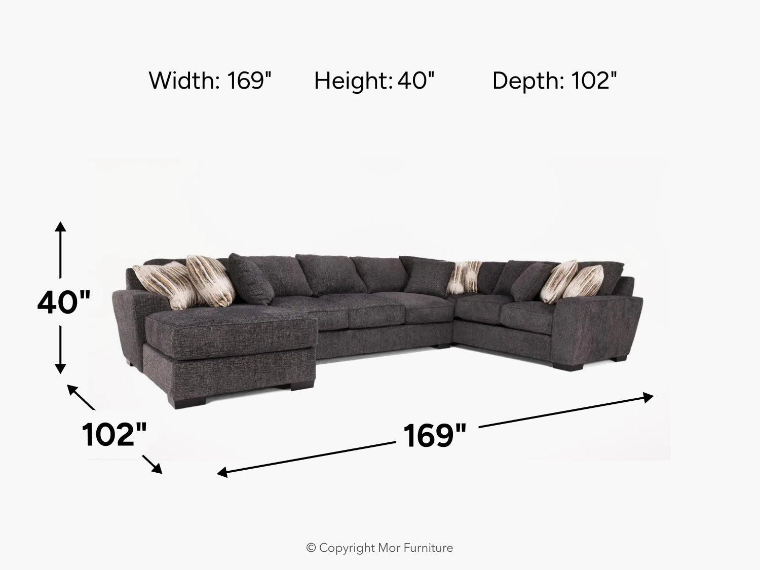 ORACLE227:Oracle Tux Sofa Chaise Sectional, 